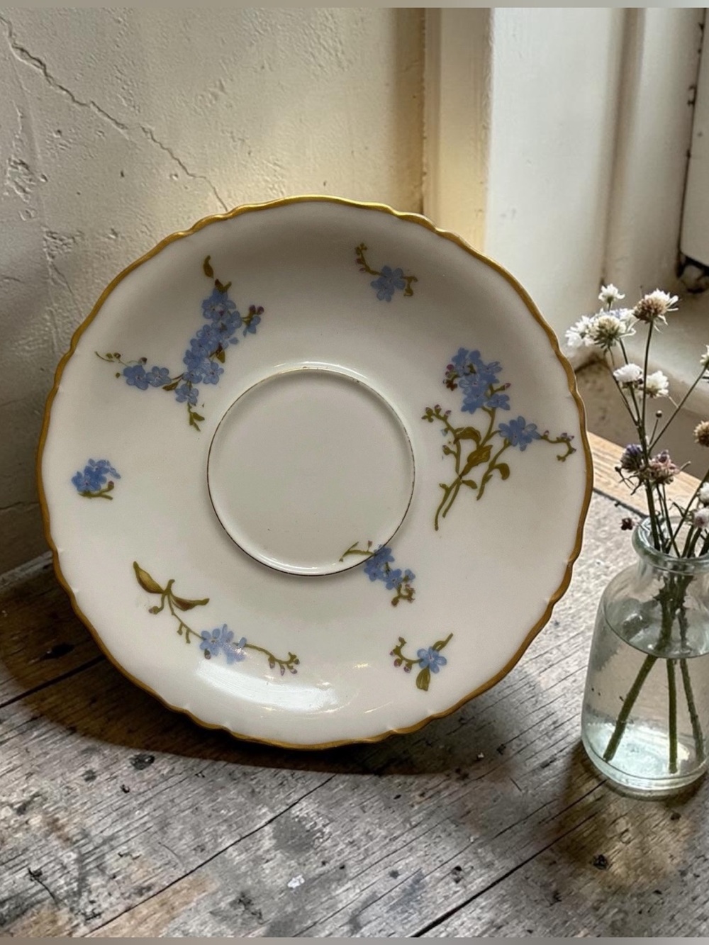 Vintage Haviland France Blue Forget Me Not Saucer Cottagecore Decor